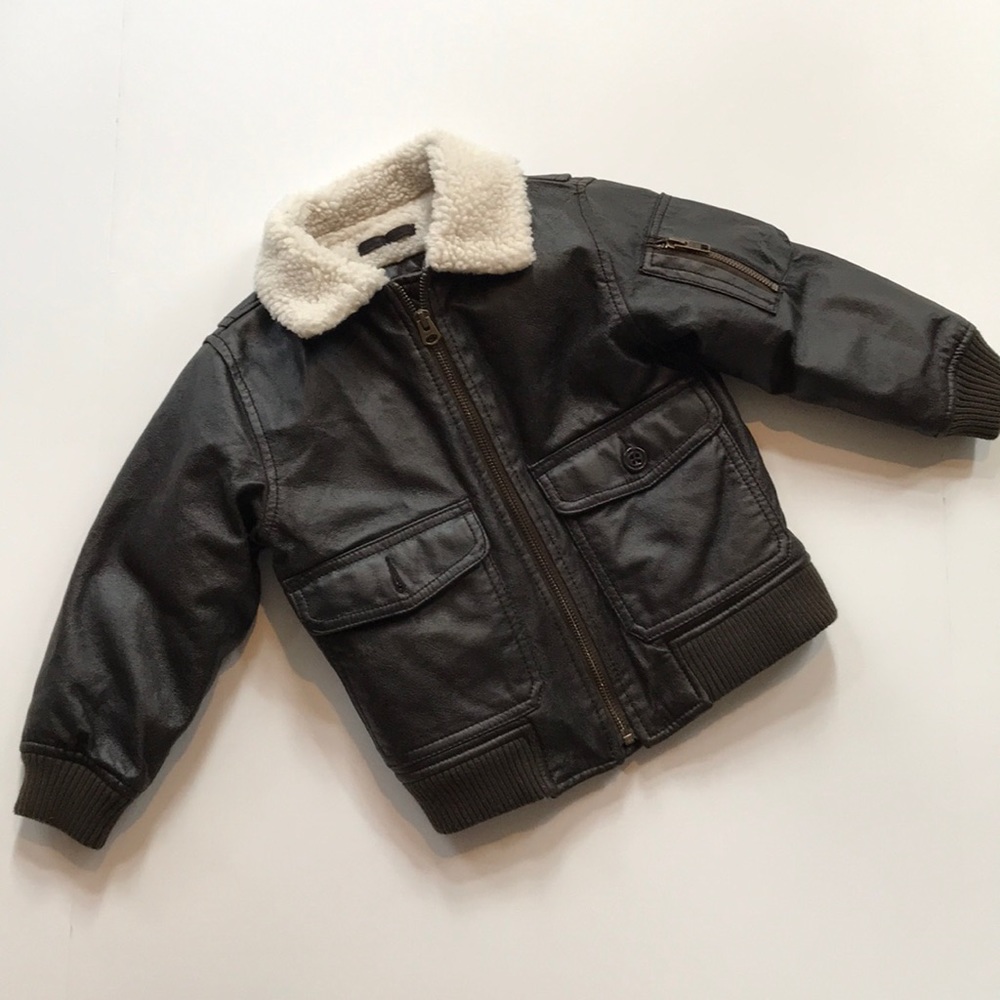 Baby Gap bomber jacket began leather 4T